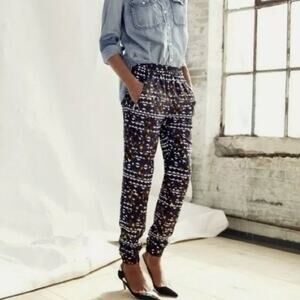 J CREW Floral Pants Joggers Womens Size 4 Abstract Office Professional Career